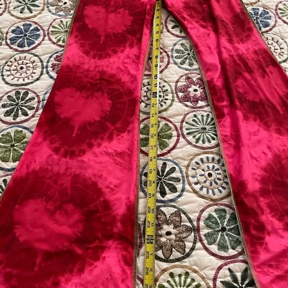 NWT Omighty One Love Flare Pants Size S, Red, Tie-Dye, Hearts, Stretchy - Picture 3 of 7